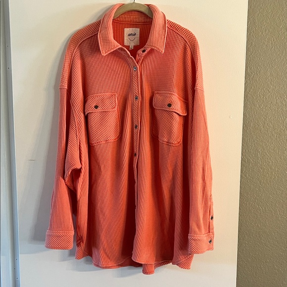 aerie Tops - Aerie Shirt Jacket faded orange color sz L beach boho